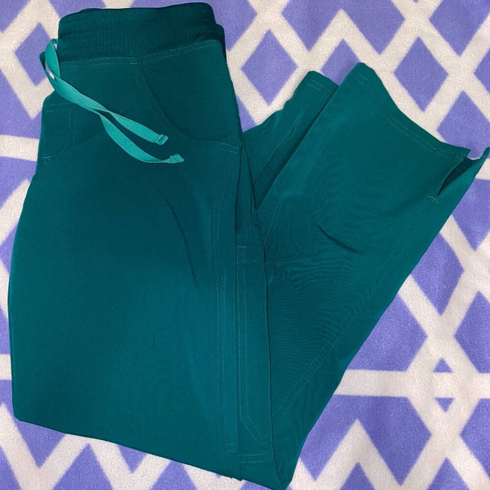 FIGS Hunter Green Livingston Basic Scrub Pants (low-waist) XS
